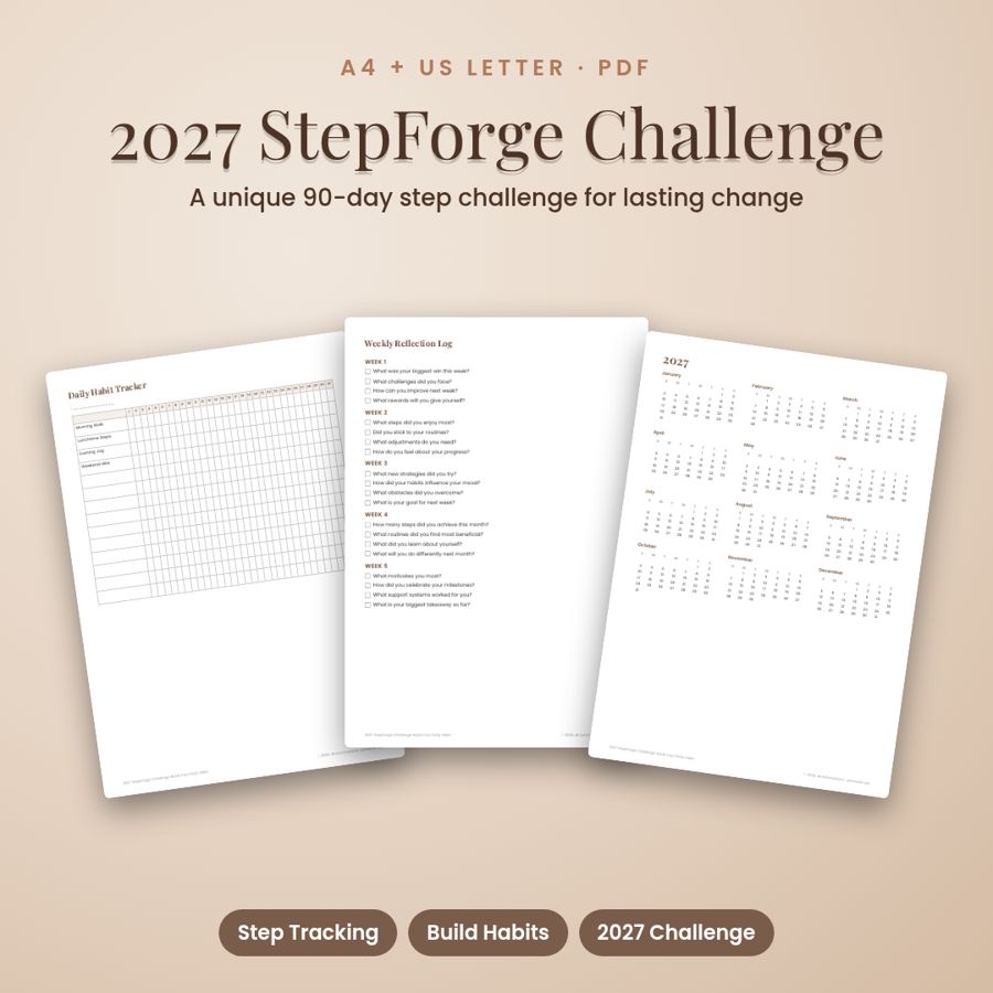 2027 StepForge Challenge: Build Your Daily Habit | Printable PDF