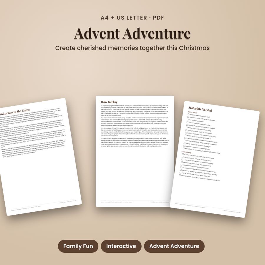 Advent Adventure: A Family Board Game for the Holiday Season