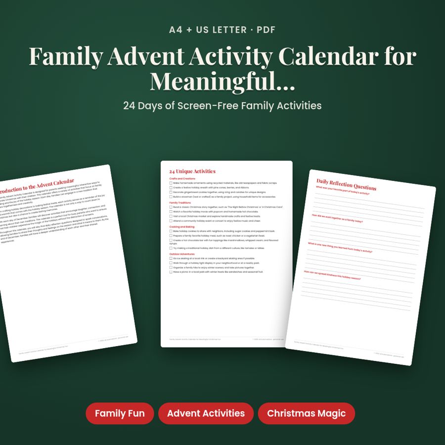 Family Advent Activity Calendar for Meaningful Christmas Fun