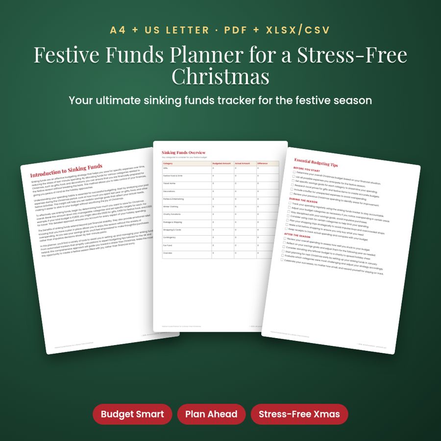 Festive Funds Planner for a Stress-Free Christmas | PDF + Excel