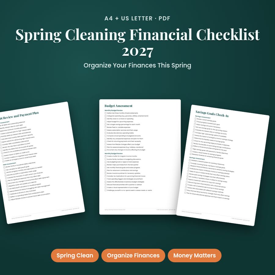 Financial Spring Cleaning Checklist 2027 | Printable Money Reset
