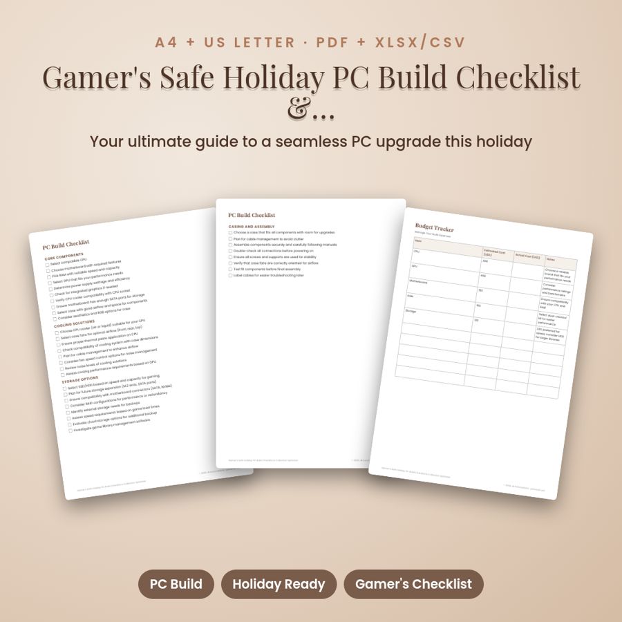 Gamer's Safe Holiday PC Build Checklist & Collection Optimizer