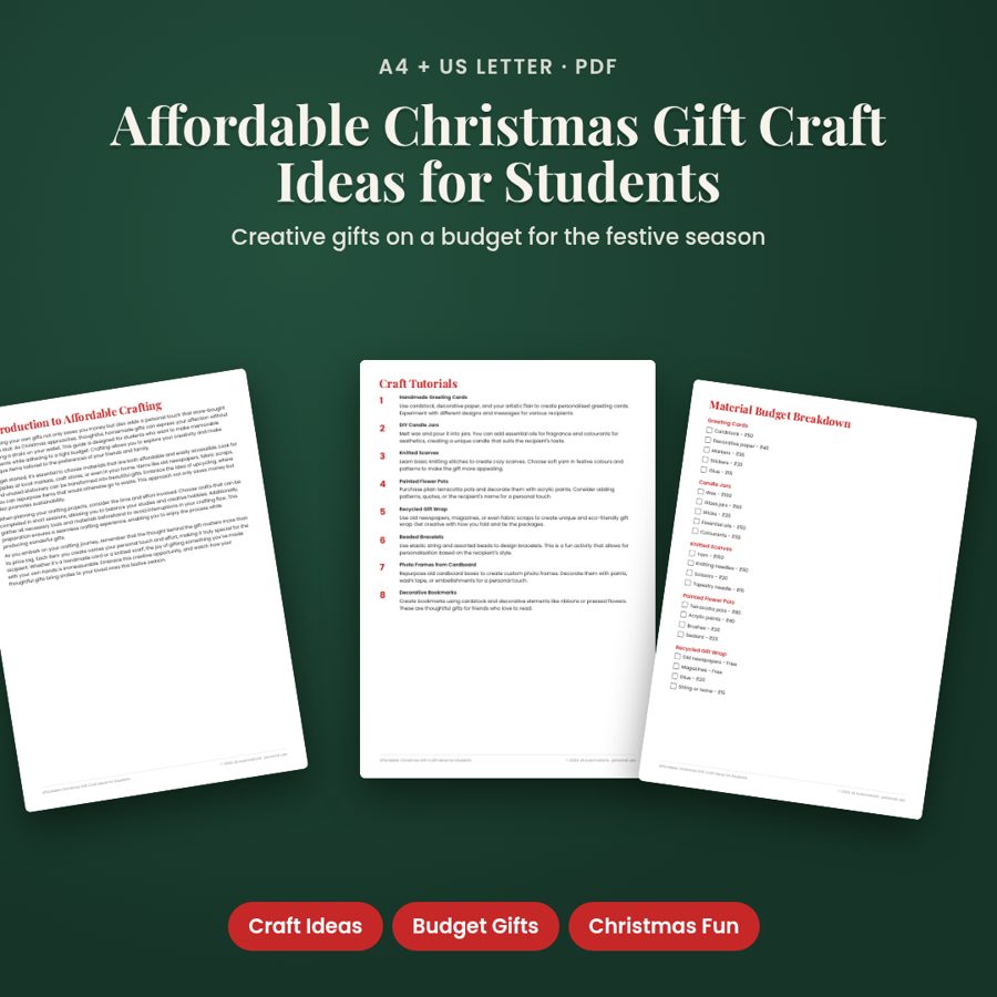 Affordable Christmas Gift Craft Ideas for Students