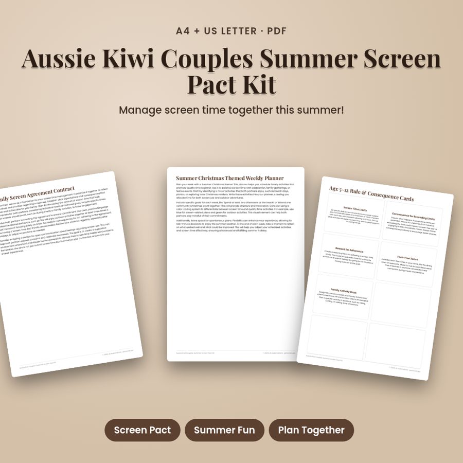 Aussie Kiwi Couples Summer Screen Pact Kit