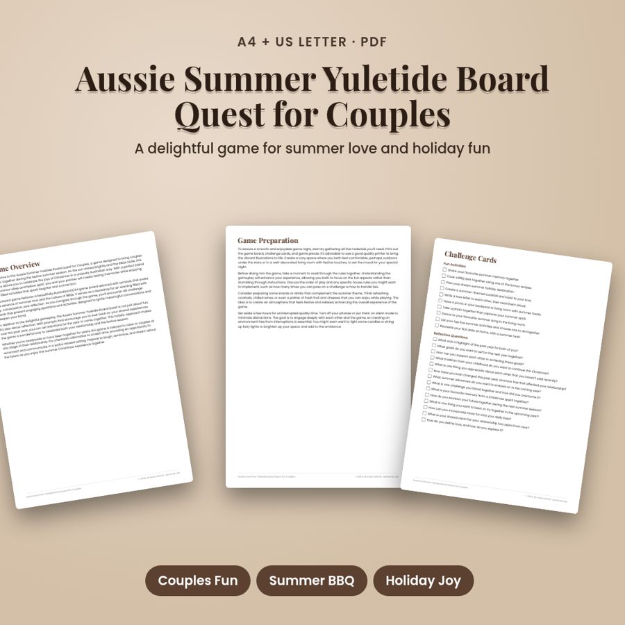 Aussie Summer Yuletide Board Quest for Couples
