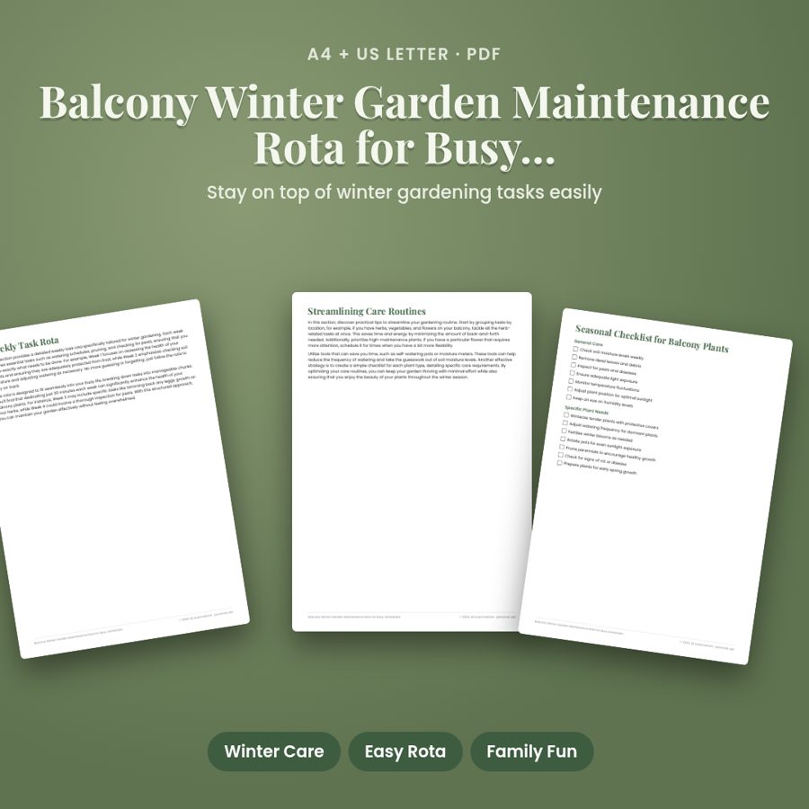Balcony Winter Garden Maintenance Rota for Busy Schedules