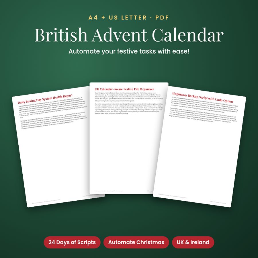 British Advent Calendar – 24 Local Scripts for Christmas Tasks