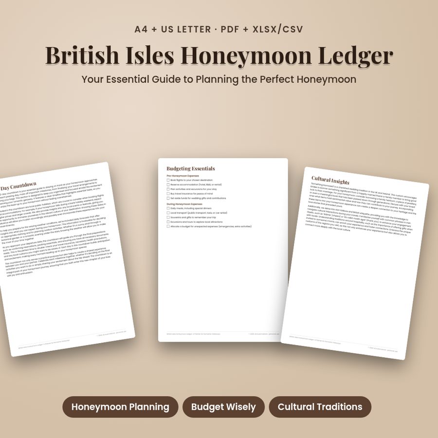 British Isles Honeymoon Ledger: A Planner for Romantic Getaways