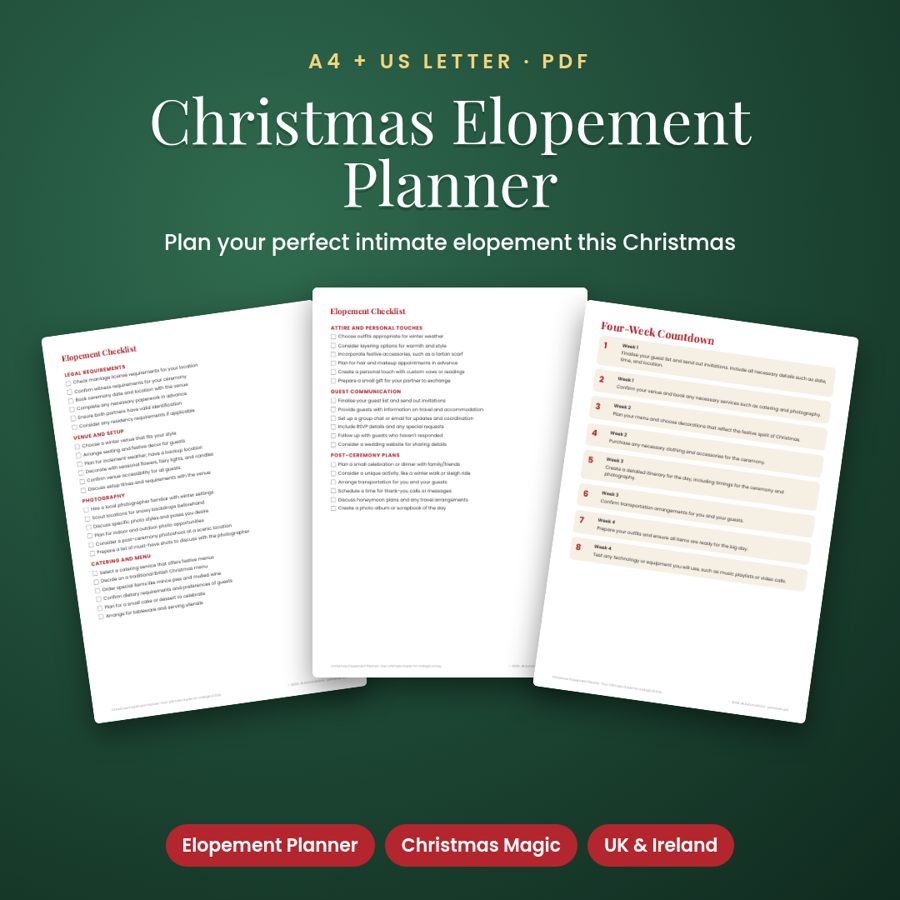 Christmas Elopement Planner: Your Ultimate Guide for a Magical Day