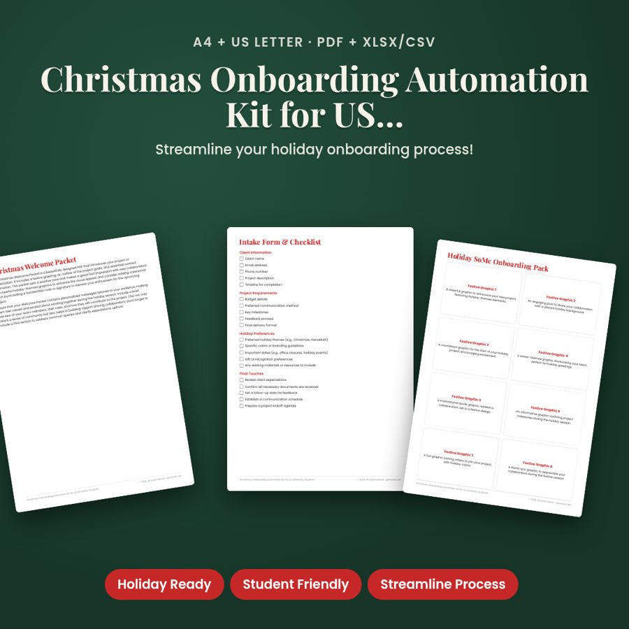 Christmas Onboarding Automation Kit for US University Students