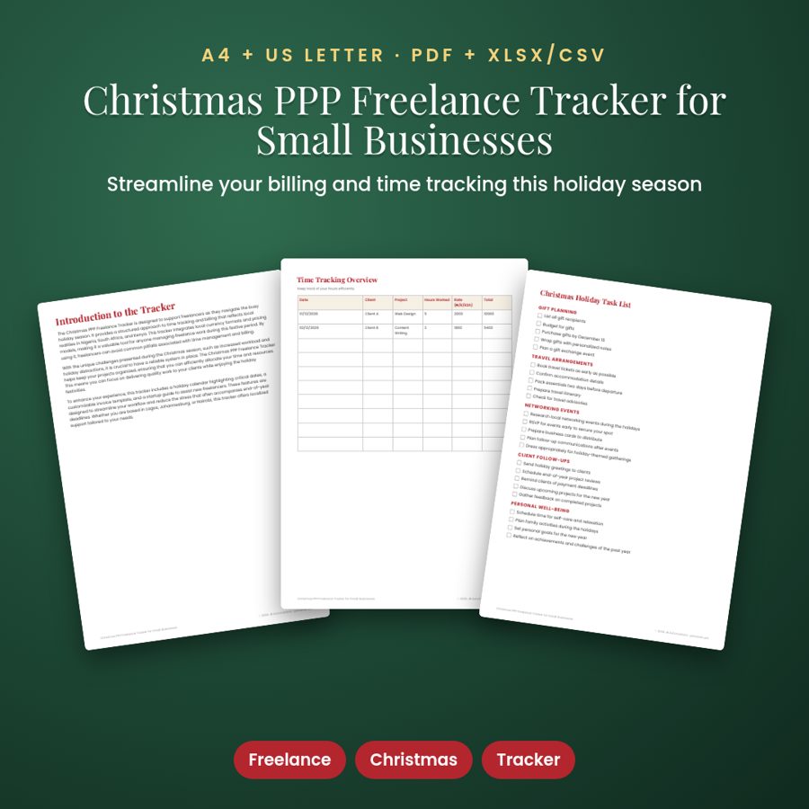 Christmas PPP Freelance Tracker for Small Businesses