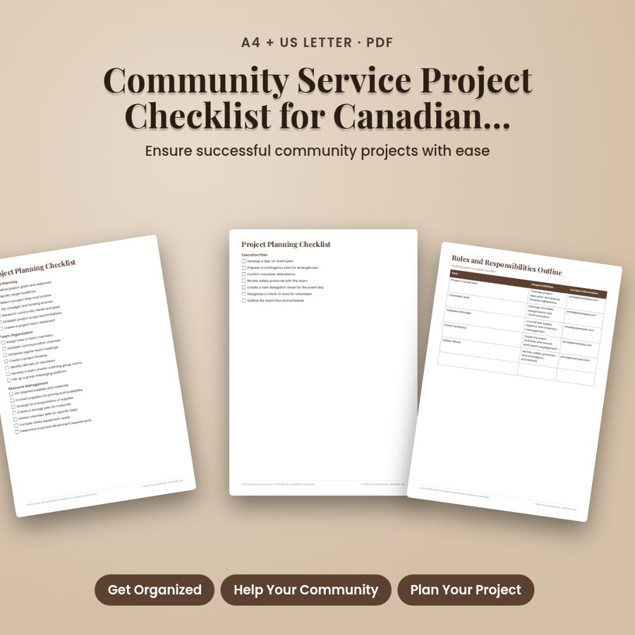 Community Service Project Checklist for Canadian Volunteers