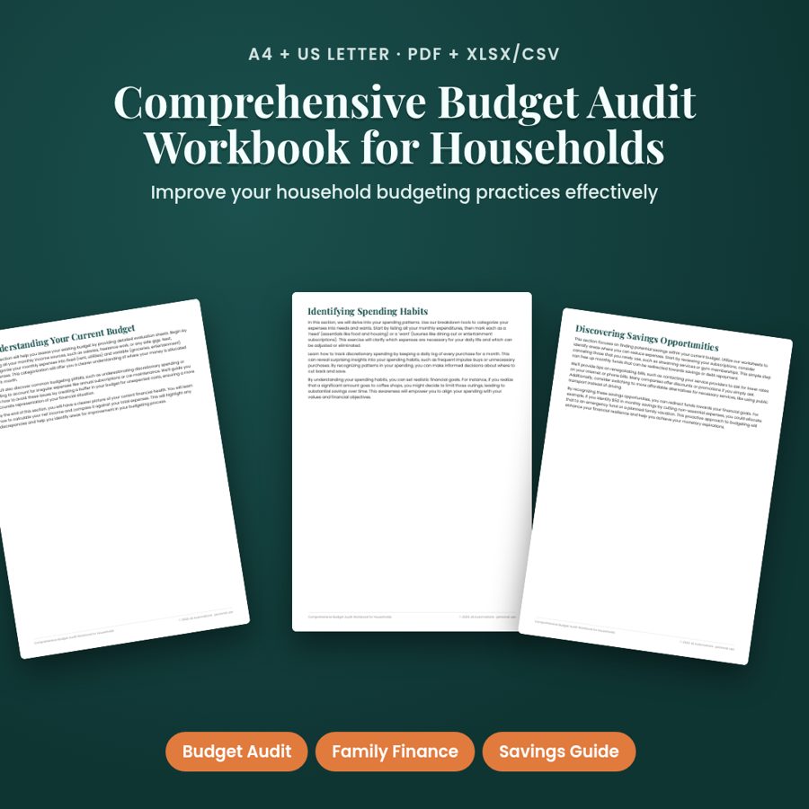 Comprehensive Budget Audit Workbook for Households