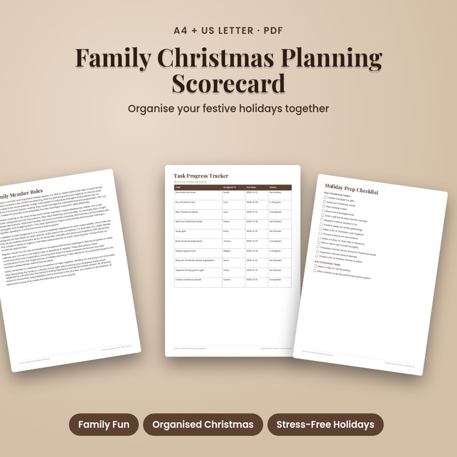Family Christmas Planning Scorecard