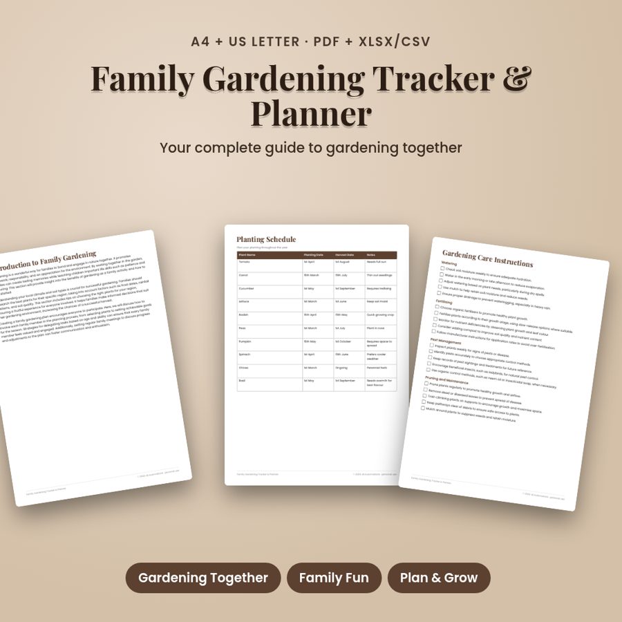 Family Gardening Tracker &amp; Planner