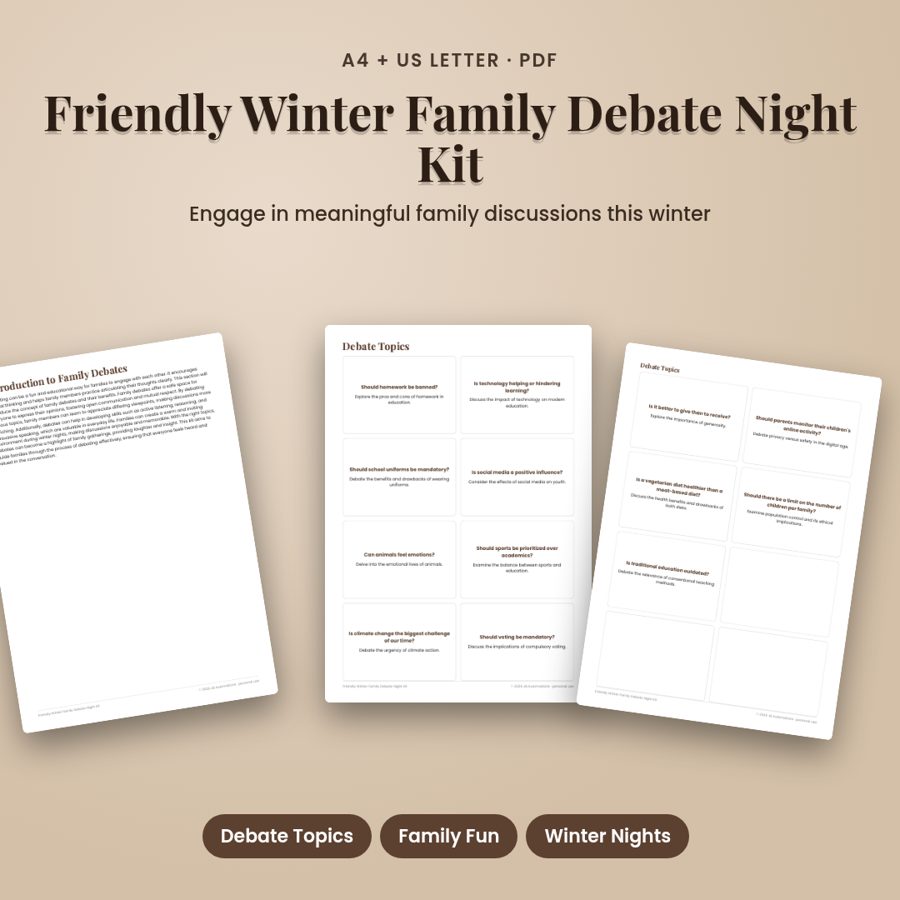 Friendly Winter Family Debate Night Kit