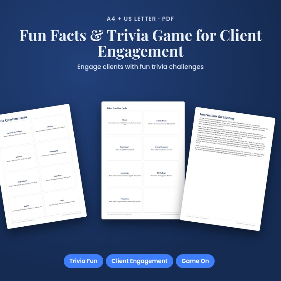 Fun Facts & Trivia Game for Client Engagement