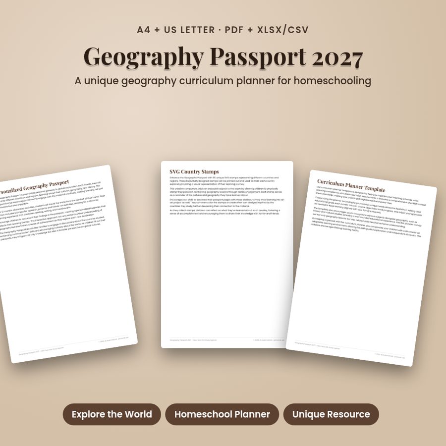 Geography Passport 2027 – New Year Unit Study Explorer