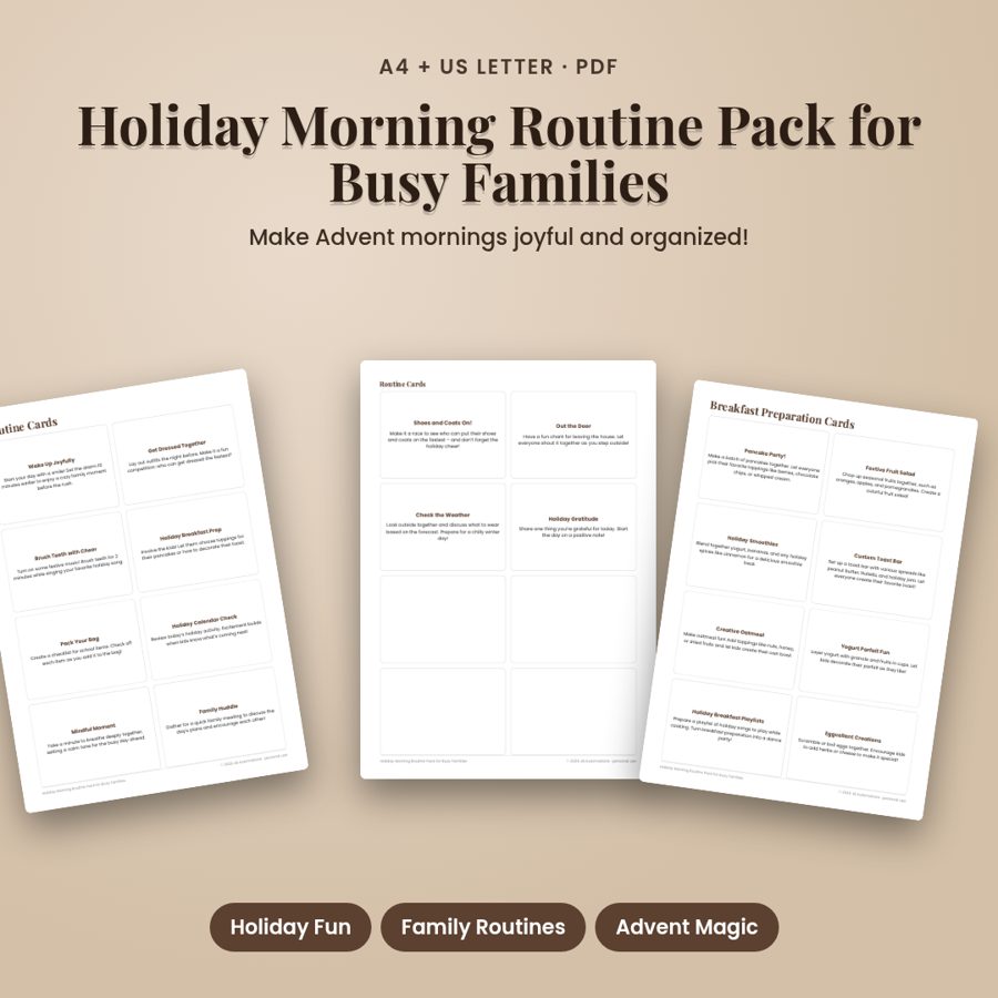 Holiday Morning Routine Pack for Busy Families