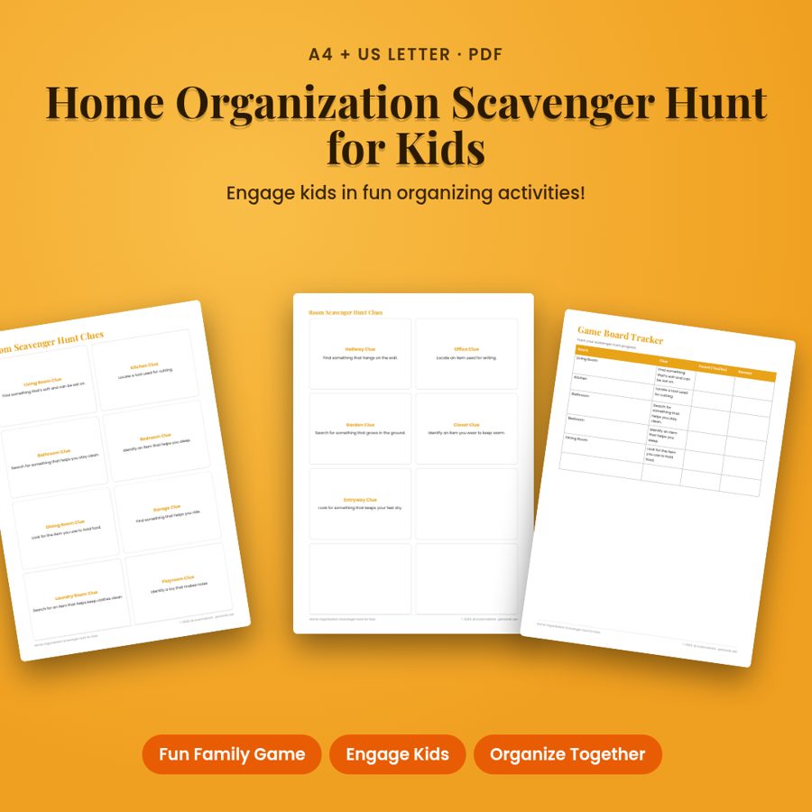 Home Organization Scavenger Hunt for Kids
