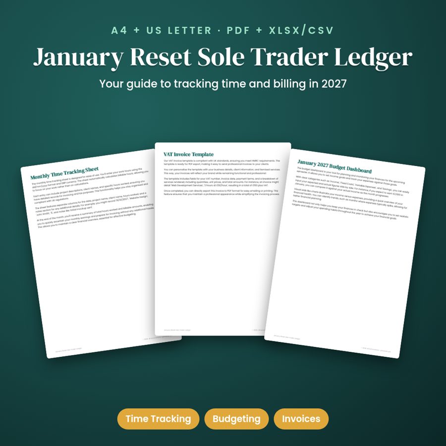 January Reset Sole Trader Ledger