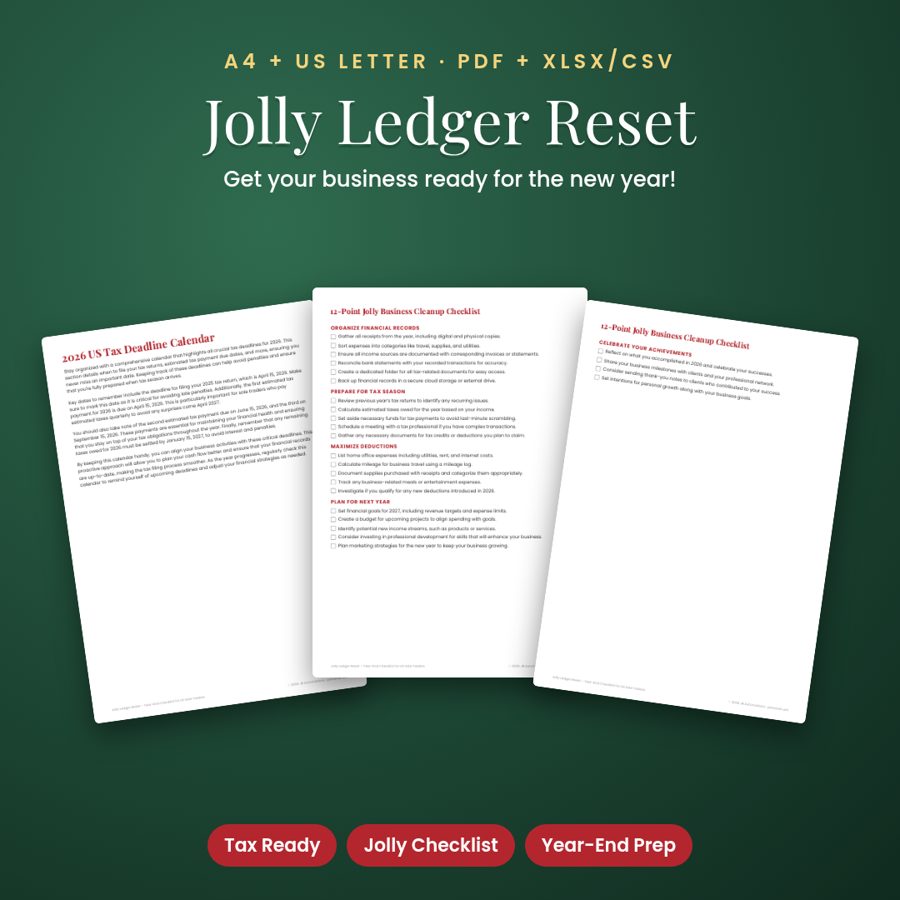 Jolly Ledger Reset – Year-End Checklist for US Sole Traders