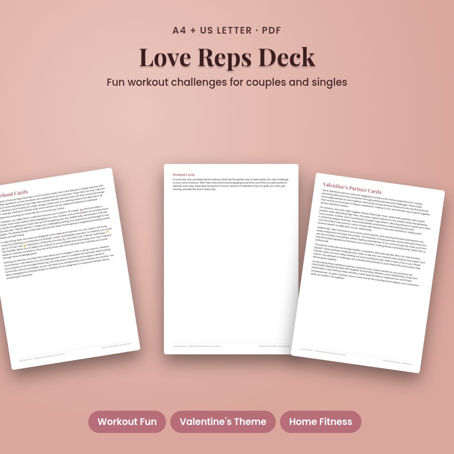 Love Reps Deck – Valentine's Home Workout Card Game