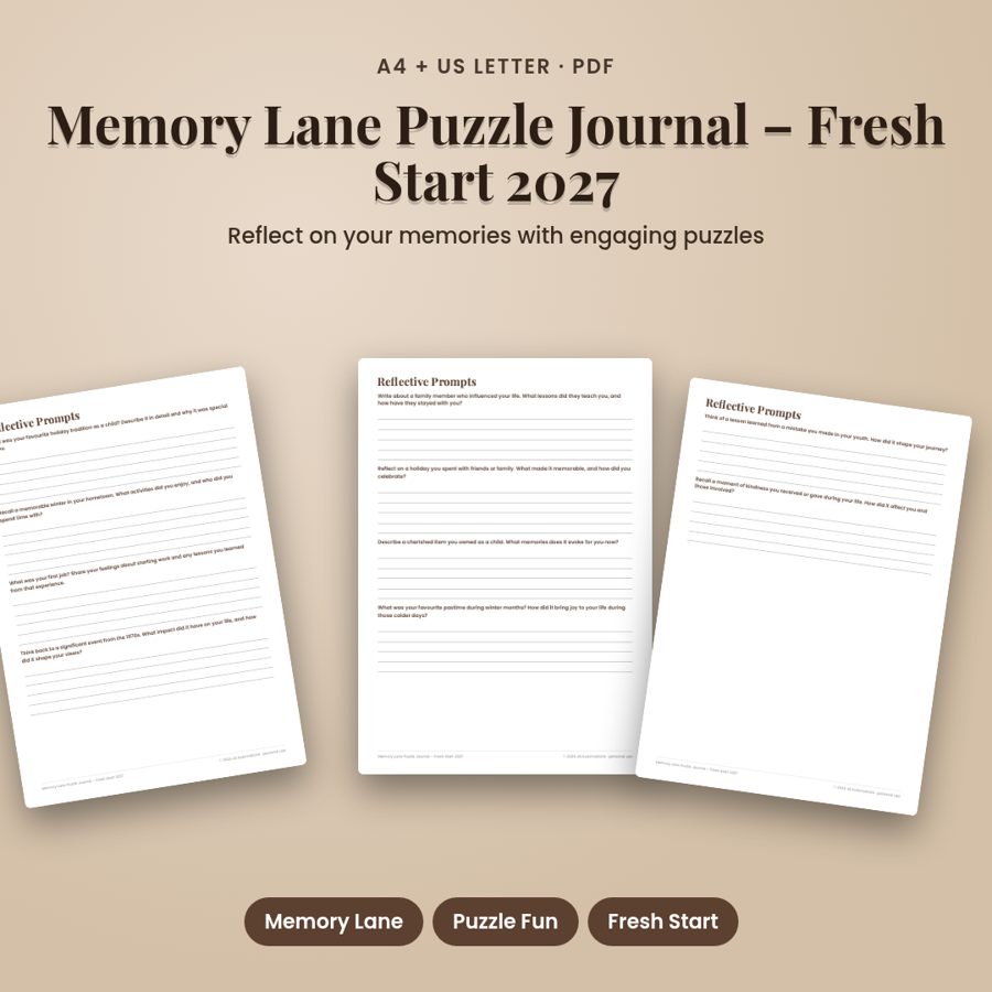 Memory Lane Puzzle Journal – Fresh Start 2027