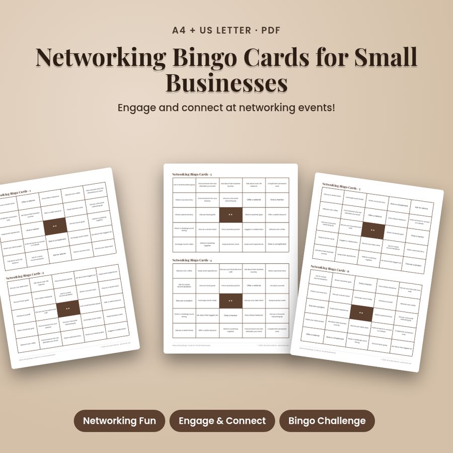 Networking Bingo Cards for Small Businesses