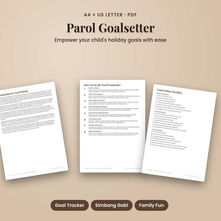 Parol Goalsetter – Christmas Goal Workbook for Busy Single Parents