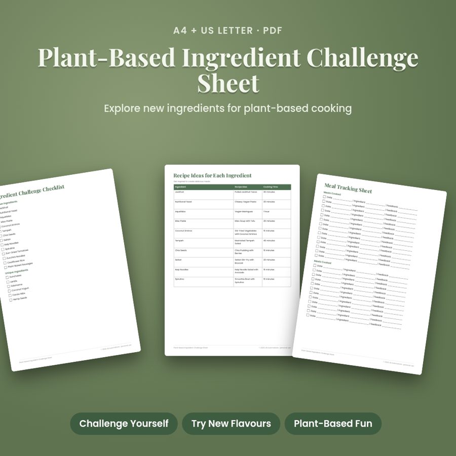 Plant-Based Ingredient Challenge Sheet