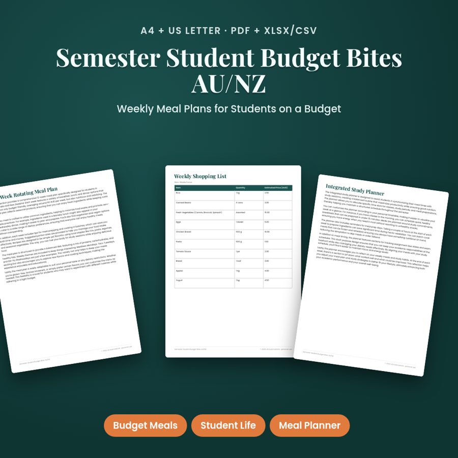 Semester Student Budget Bites AU/NZ
