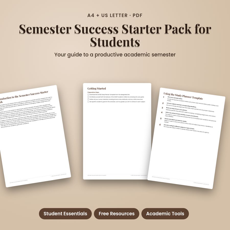 Semester Success Starter Pack for Students