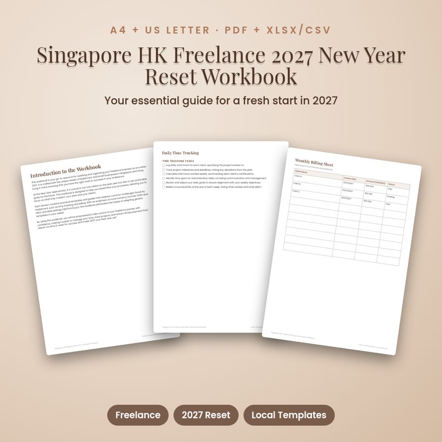 Singapore HK Freelance 2027 New Year Reset Workbook