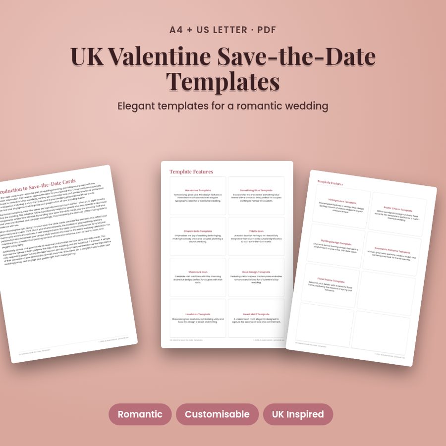 UK Valentine Save-the-Date Templates