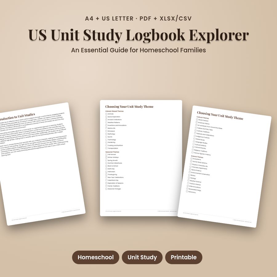 US Unit Study Logbook Explorer