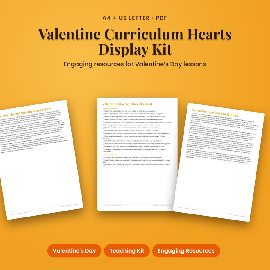 Valentine Curriculum Hearts Display Kit