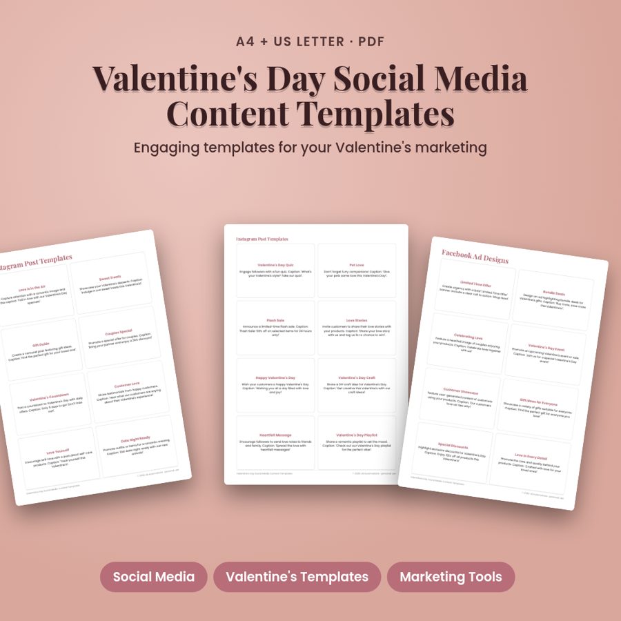 Valentine's Day Social Media Content Templates