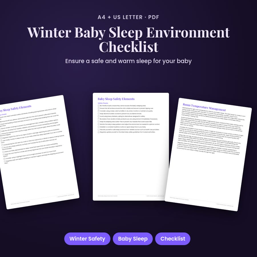 Winter Baby Sleep Environment Checklist