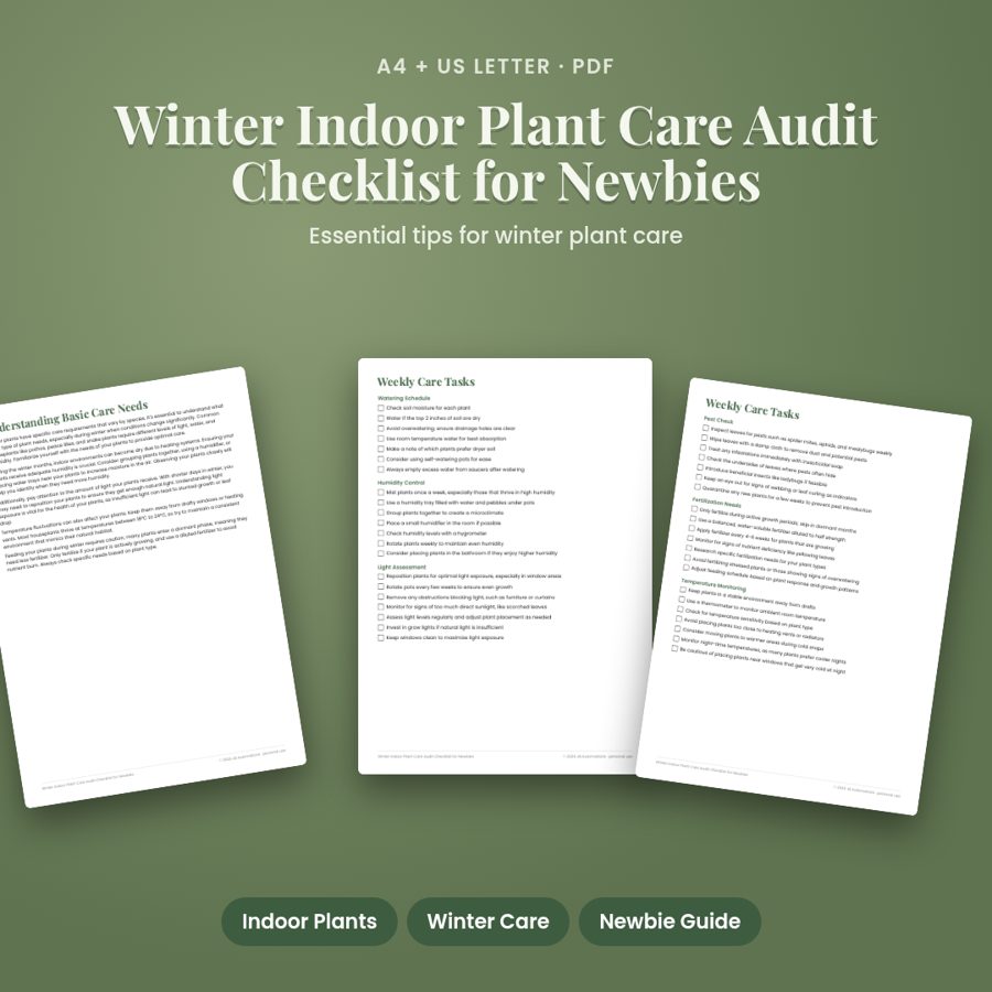 Winter Indoor Plant Care Audit Checklist for Newbies