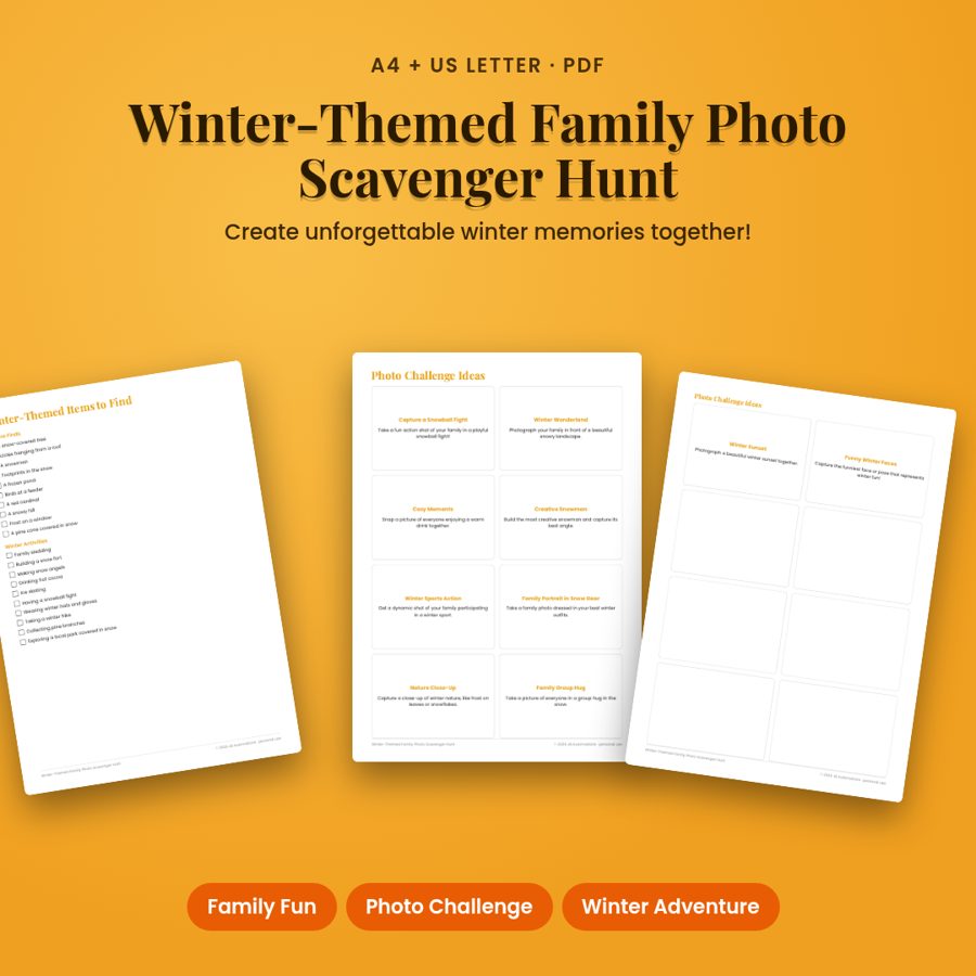 Winter-Themed Family Photo Scavenger Hunt