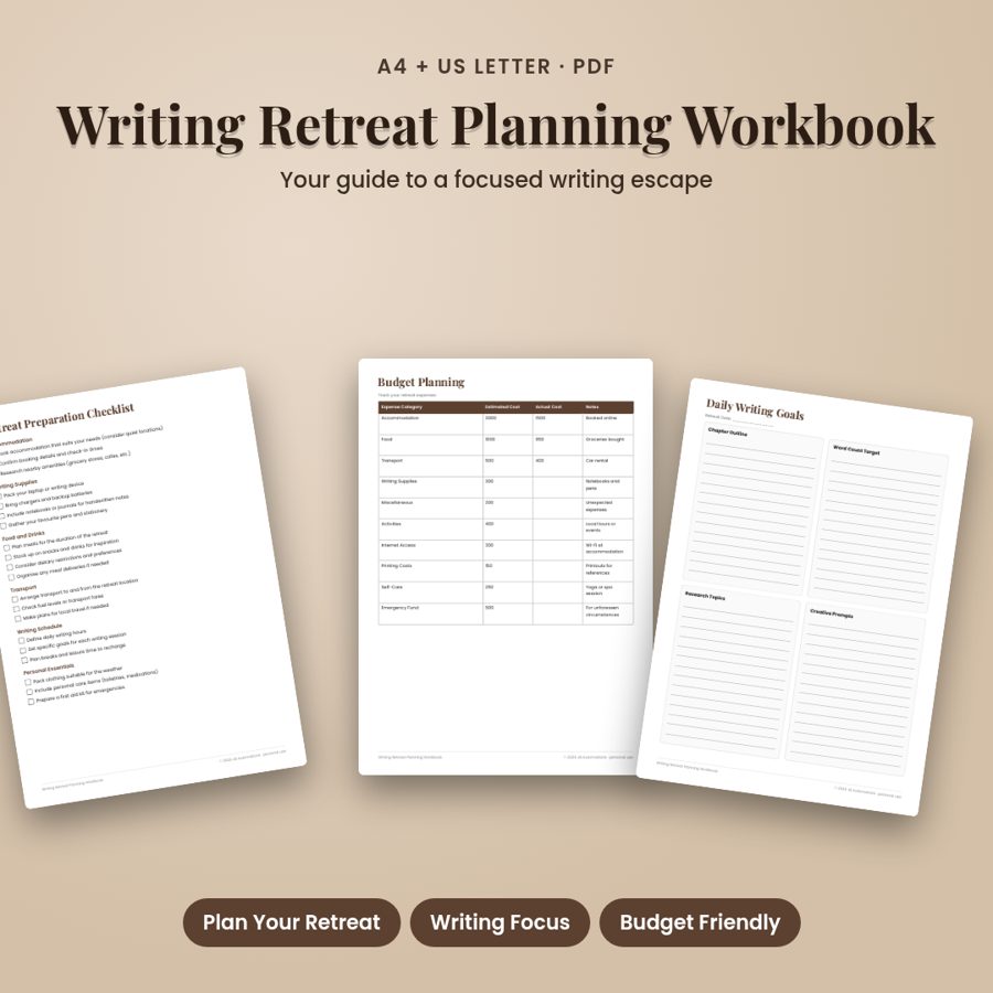 Writing Retreat Planning Workbook