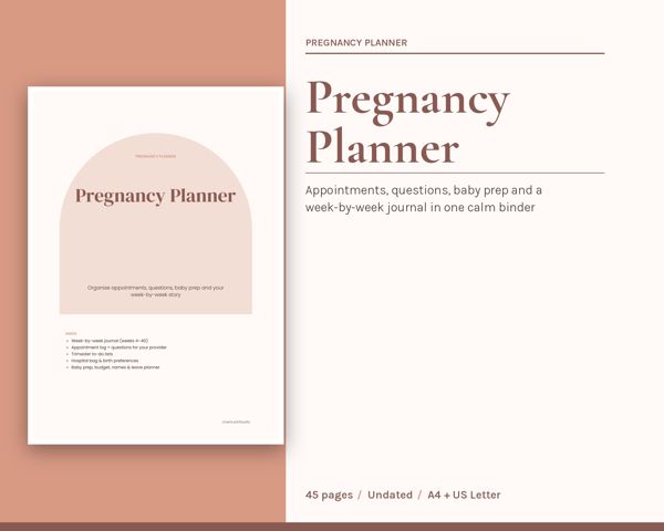 Pregnancy Planner – Appointments, questions, baby prep and a week-by-week journal in one calm binder