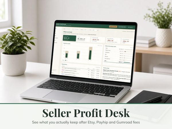 Seller Profit Desk – See what you actually keep after Etsy, Payhip and Gumroad fees, per product and platform