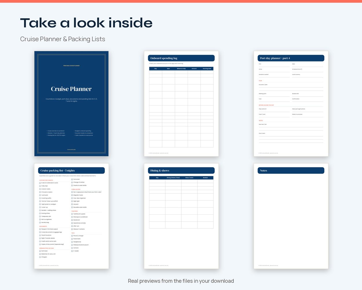 Cruise Planner & Packing Lists – preview 2