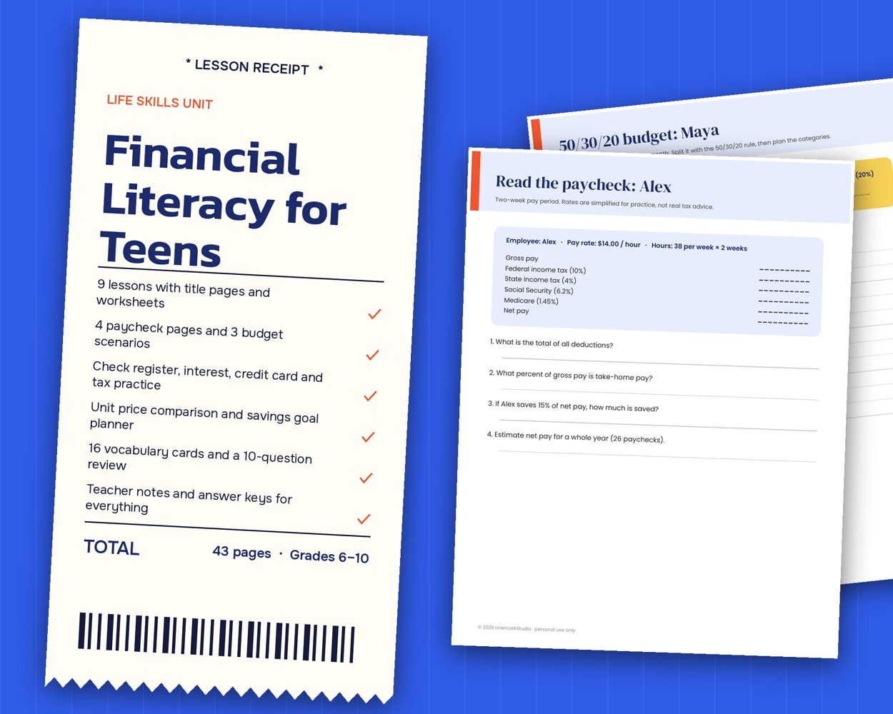 Financial Literacy for Teens – cover