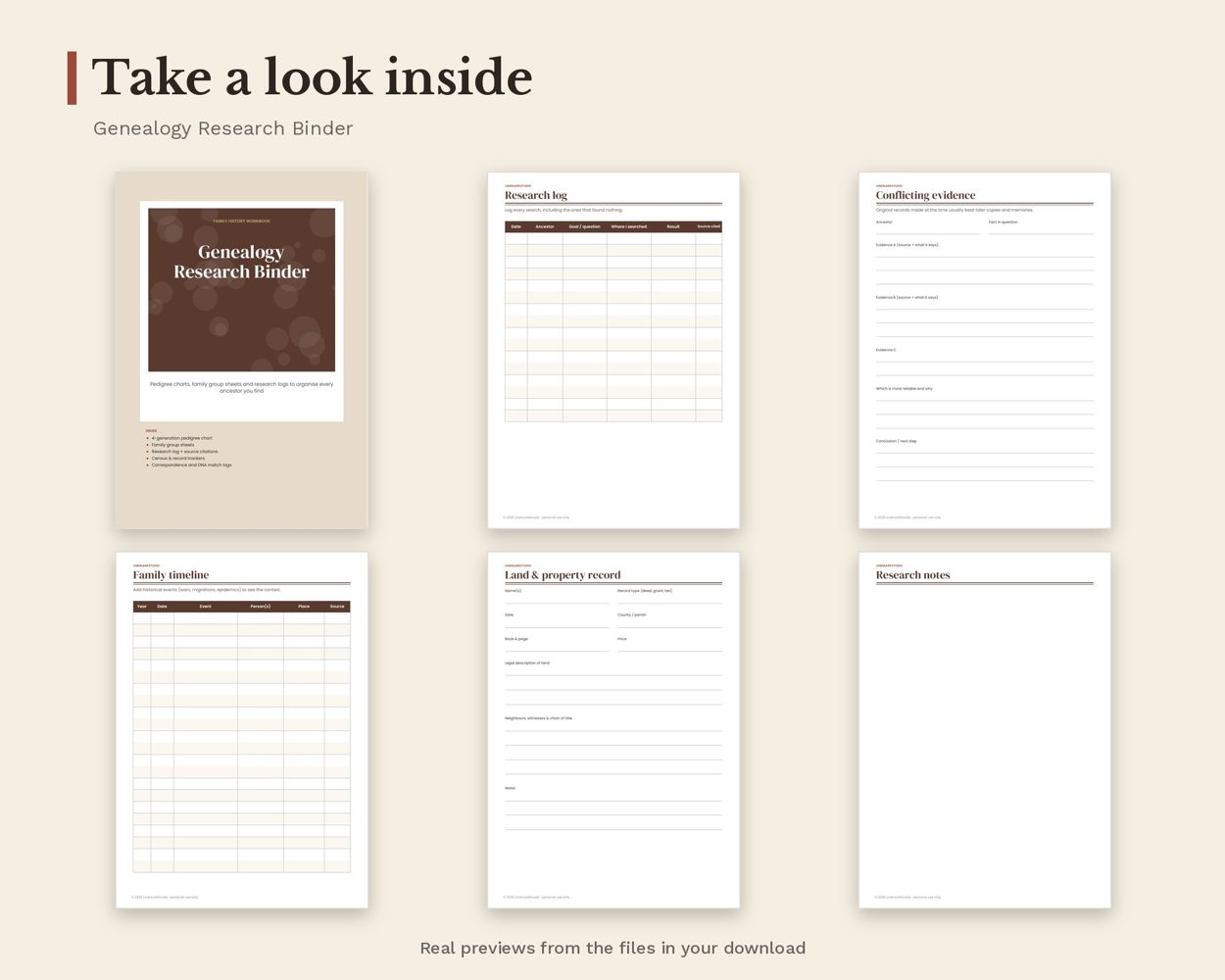 Genealogy Research Binder – preview 2
