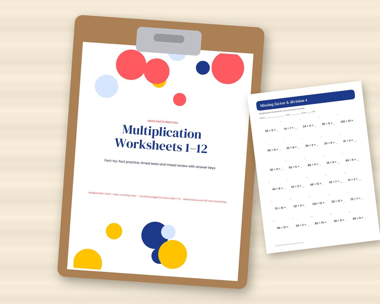 Multiplication Worksheets 1–12 – preview 4