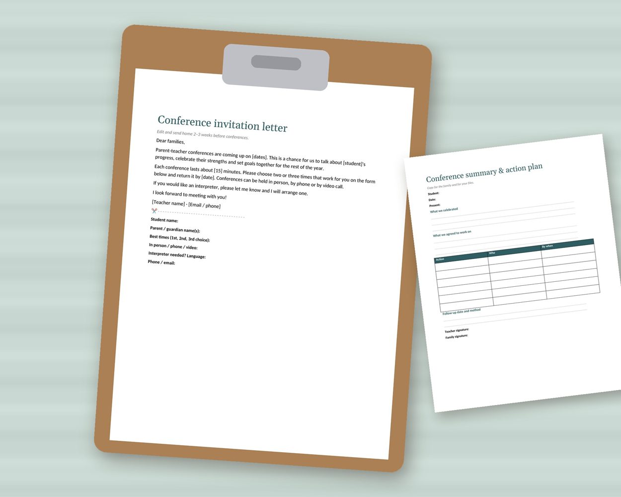 Parent Teacher Conference Forms – preview 4
