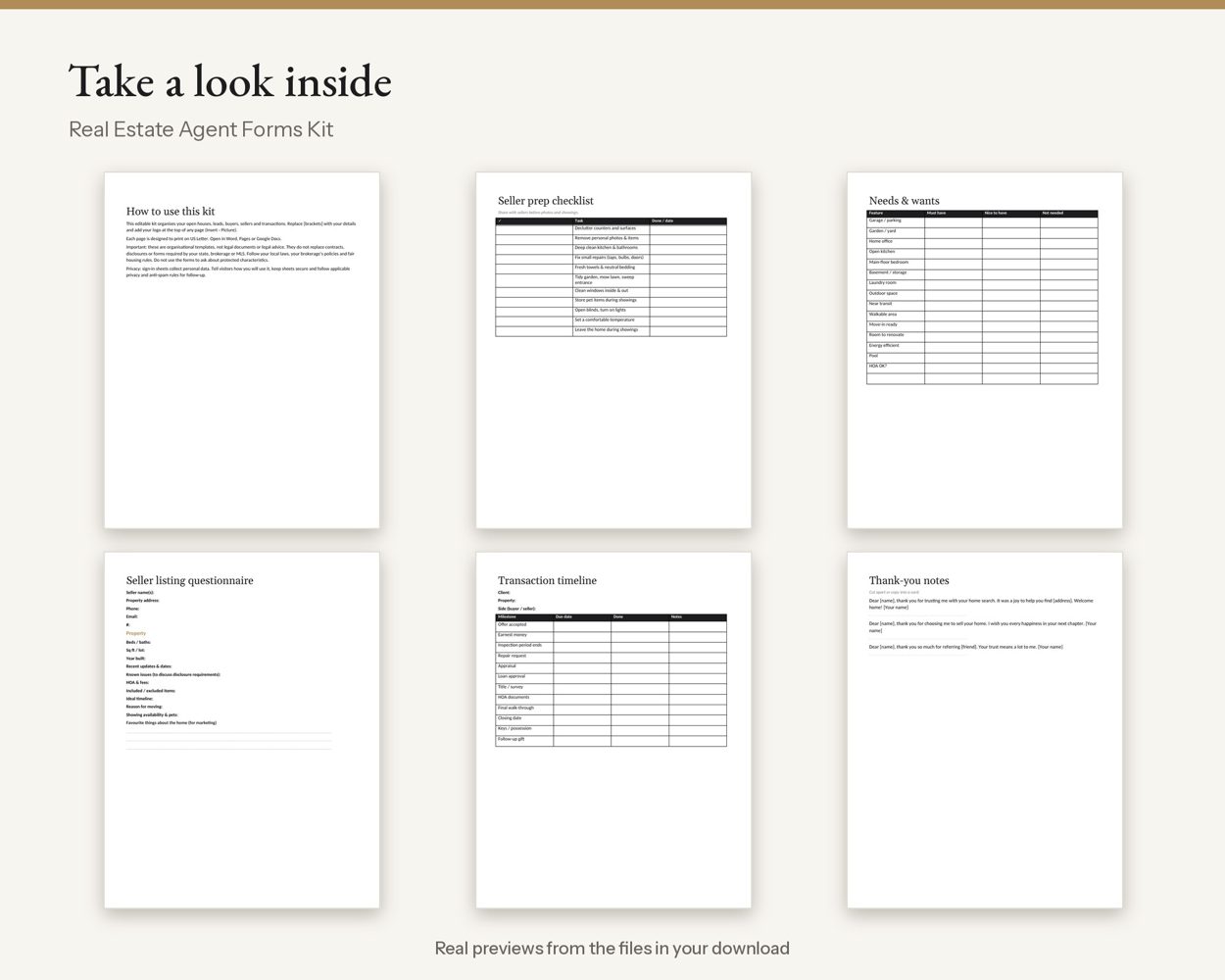 Real Estate Agent Forms Kit – preview 2